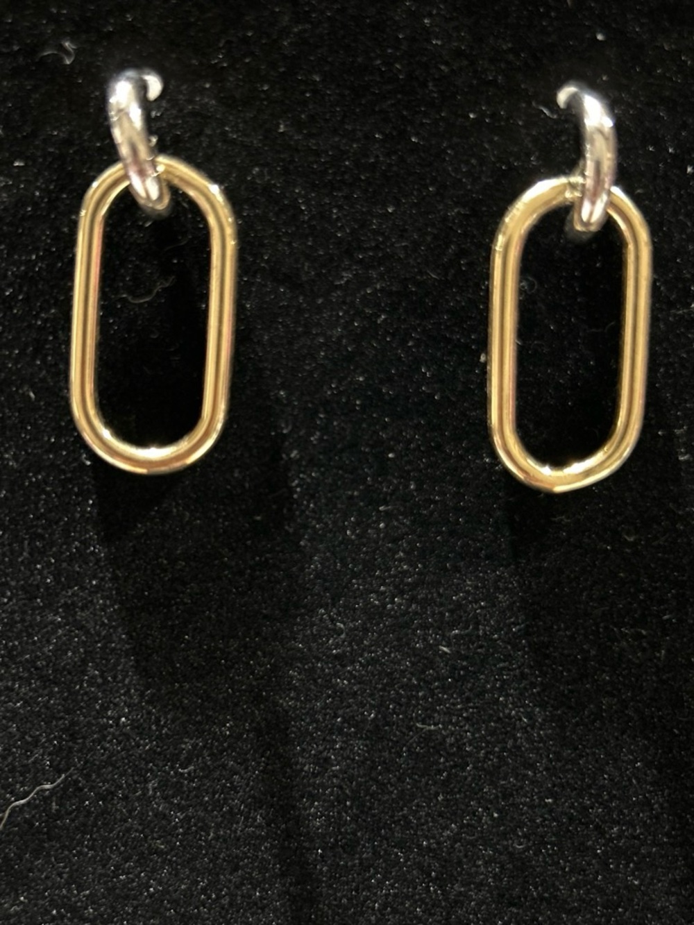 Gold color stud Oval Link Drop Earrings - Women Jewelry